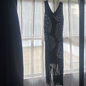 INC tie-dyed  black and white maxi dress size 1X